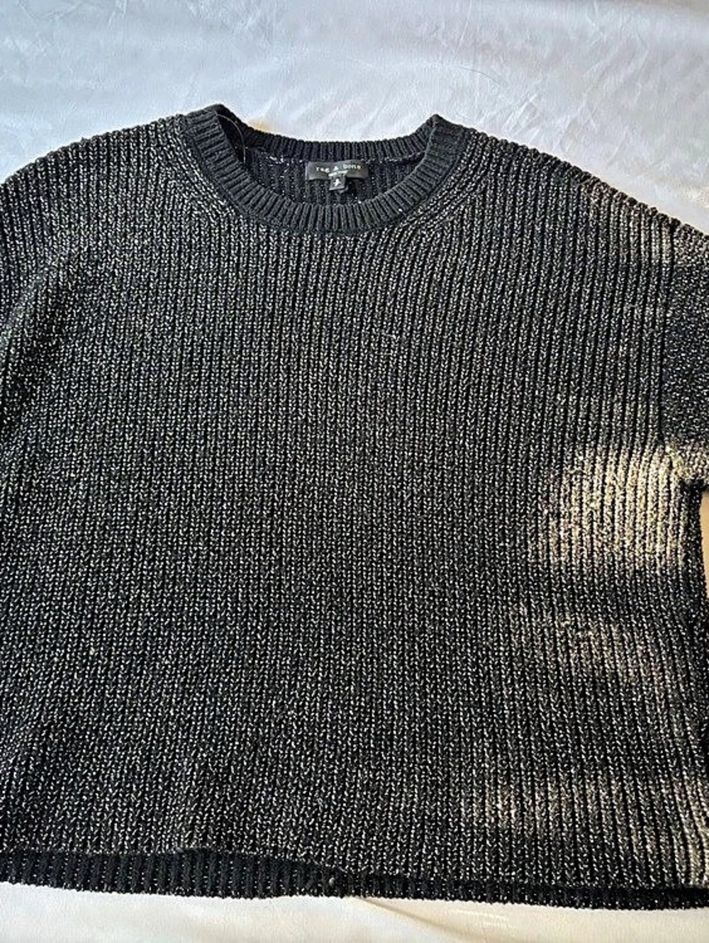 rag & bone Jubilee Metallic Sweater Black Size Small